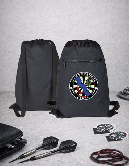 Gymsac Dartfreunde Berka – schwarzer Rucksack mit markantem Vereinslook