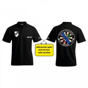Poloshirt Schwarz mit Brusttasche – Dartfreunde Berka Edition
